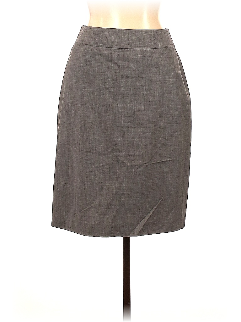 Casual Corner Solid Gray Wool Skirt Size 10 82 off ThredUp