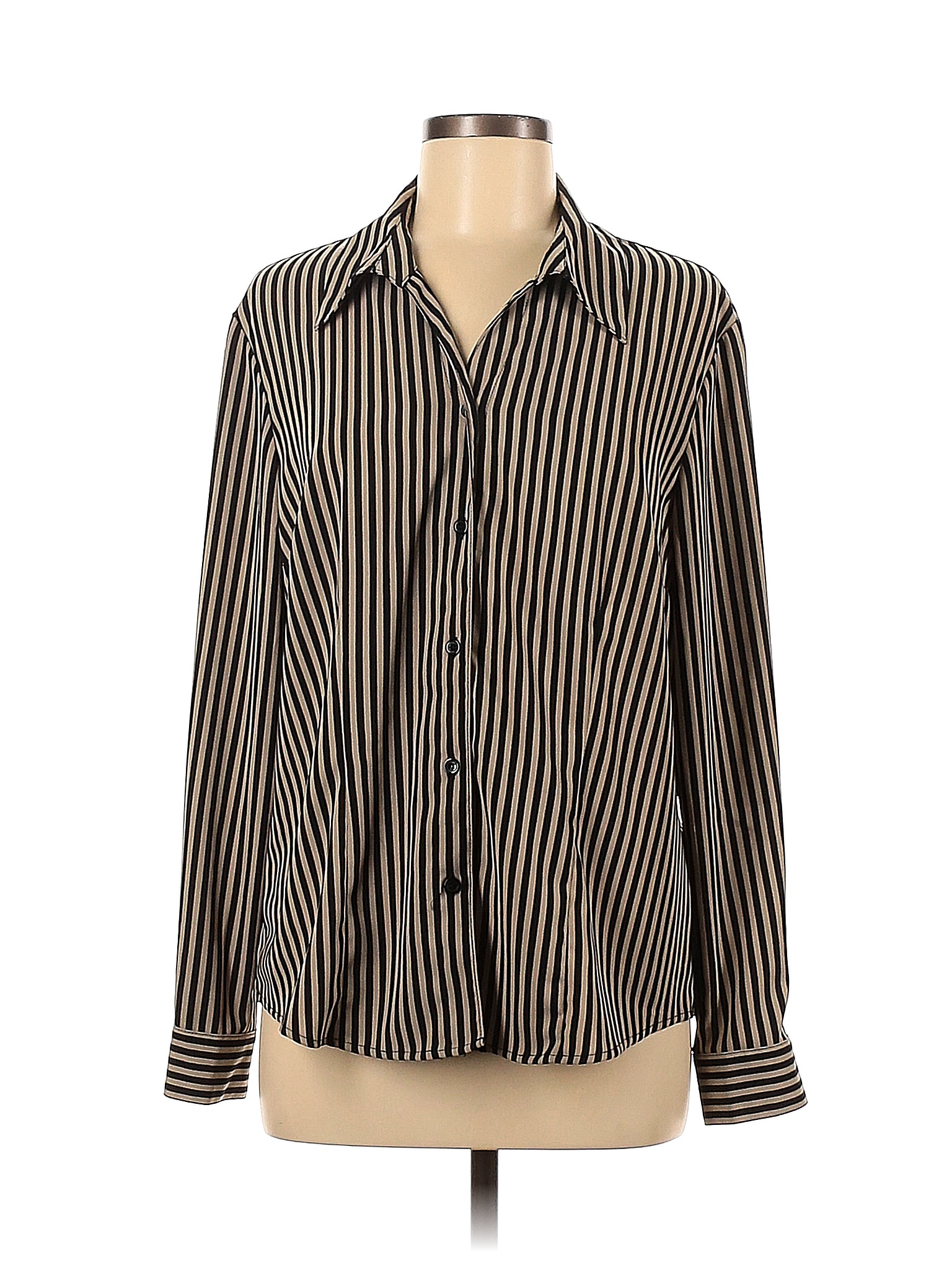 Notations Stripes Black Long Sleeve Blouse Size L - 68% off | thredUP