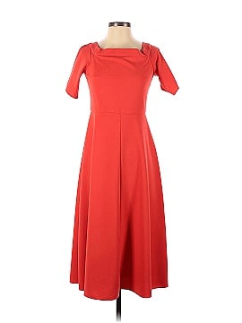 Tibi Vermillion Red Structured Crepe Dress (view 1)