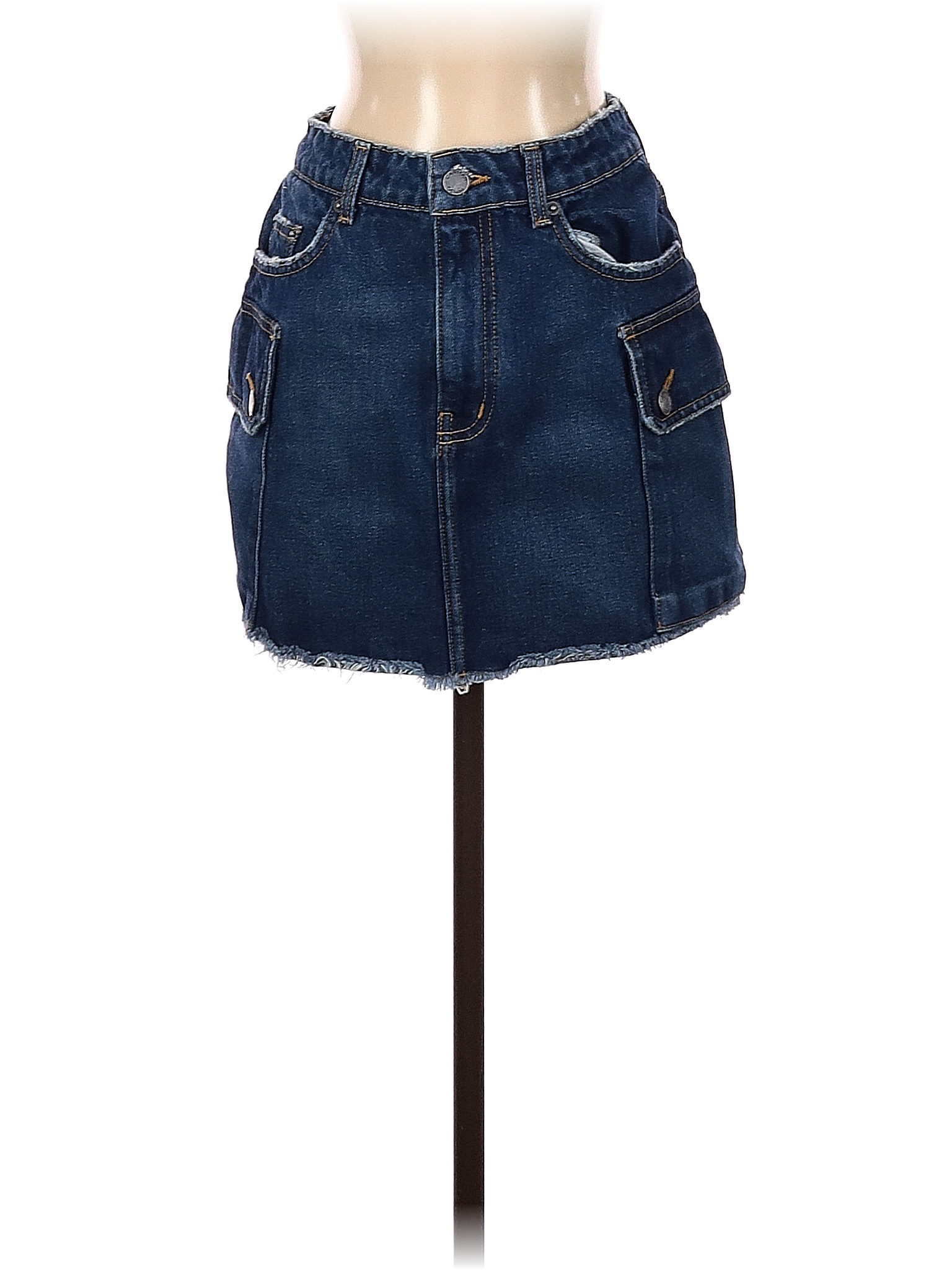 Carmar 100% Cotton Solid Blue Denim Skirt 27 Waist - 84% off | thredUP
