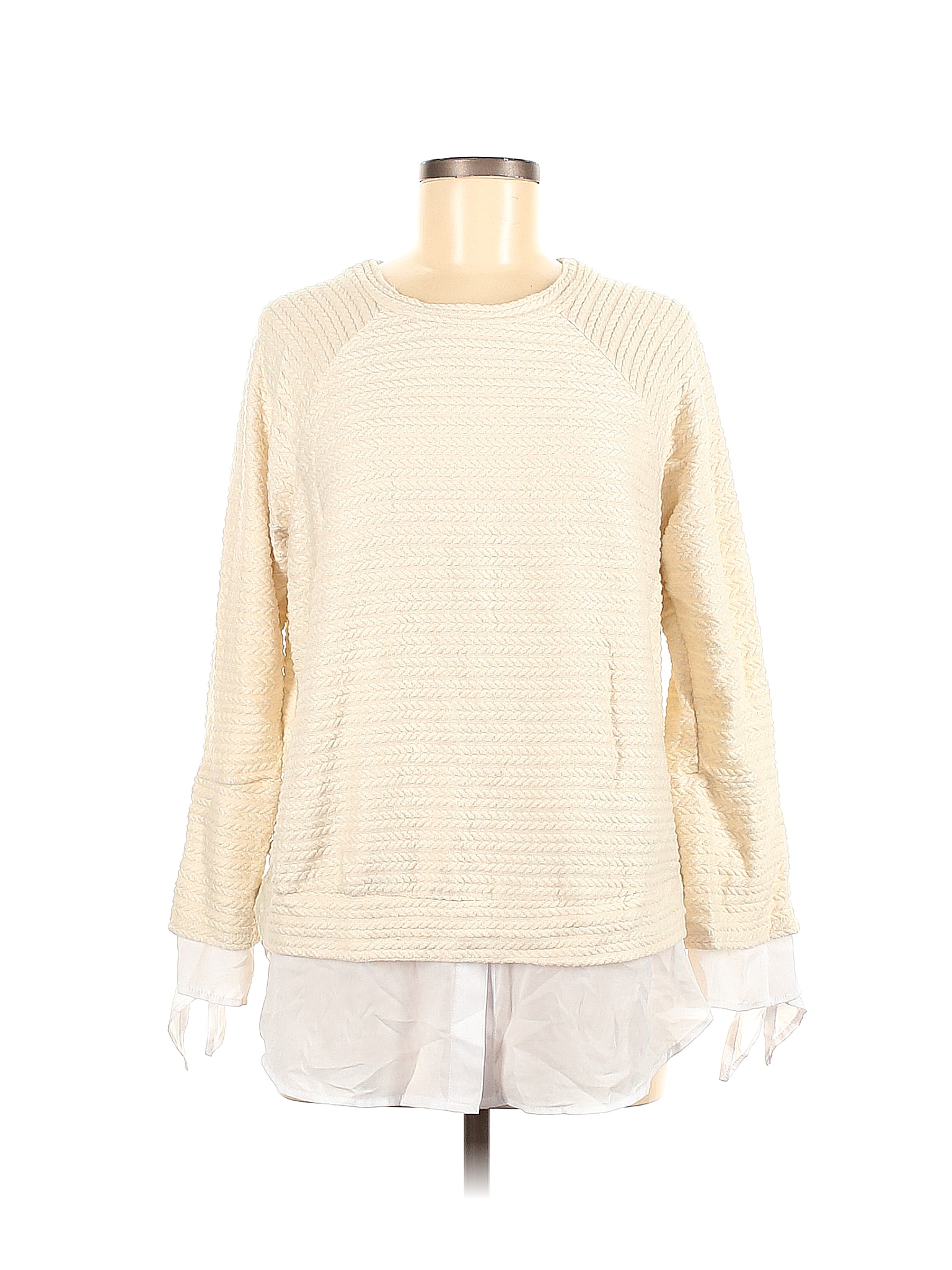 Zac & Rachel Ivory Long Sleeve Top Size L - 69% off | thredUP