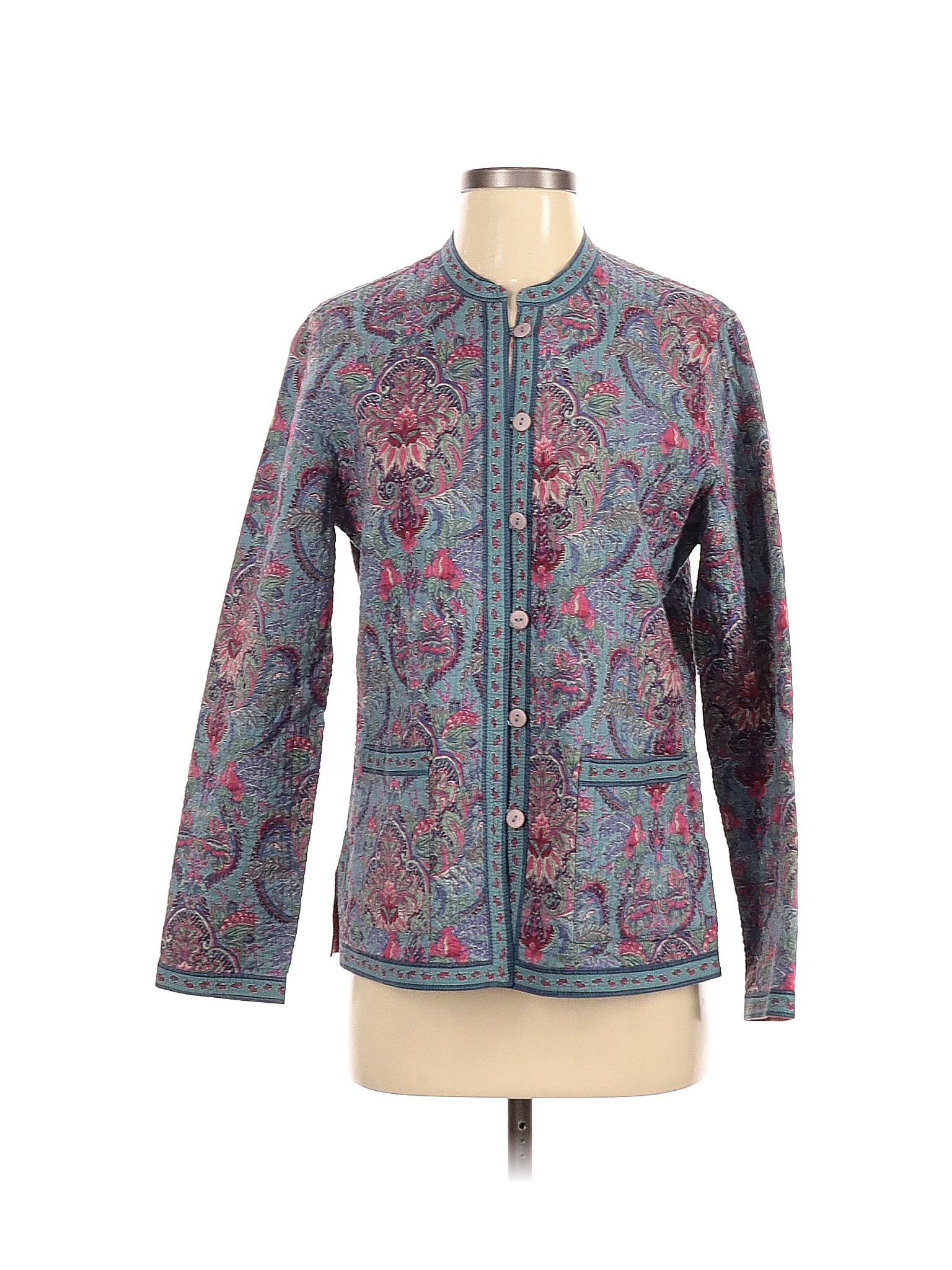 Appleseeds 100% Cotton Paisley Multi Color Blue Jacket Size S - 77% off ...