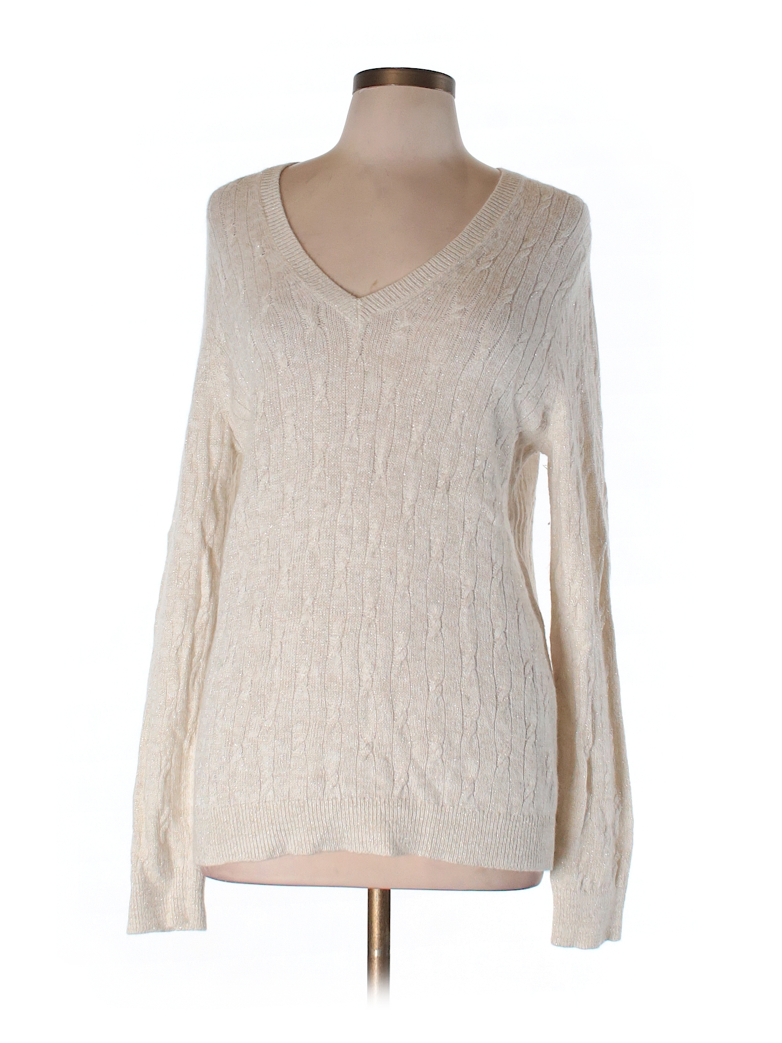 Ann Taylor LOFT Solid Beige Pullover Sweater Size L - 76% off | thredUP