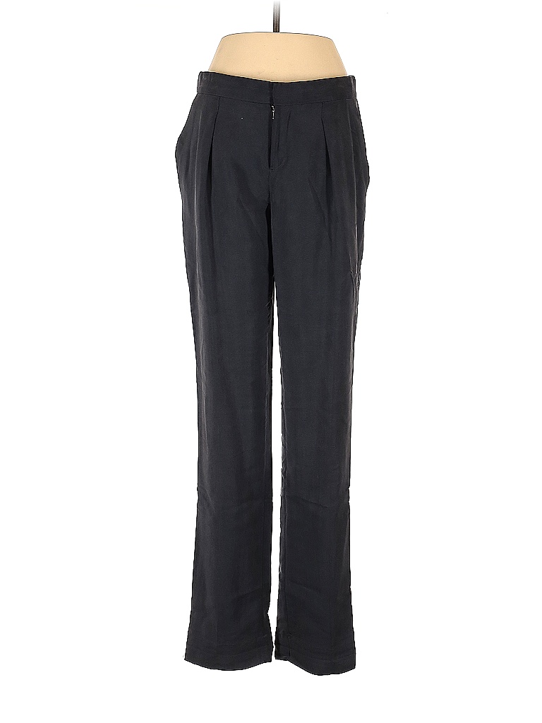 Theyskens' Theory Solid Black Gray Silk Pants Size 4 81 off thredUP