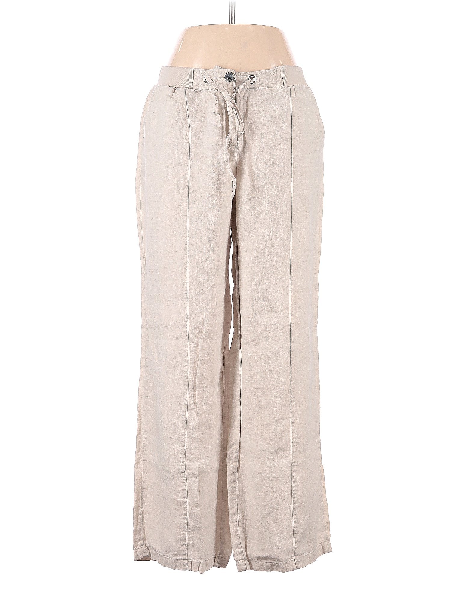 JM Collection 100% Linen Solid Ivory Linen Pants Size 8 - 57% off | thredUP