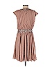 Wayne Cooper 100% Silk Solid Brown Tan Cocktail Dress Size 3 - photo 2