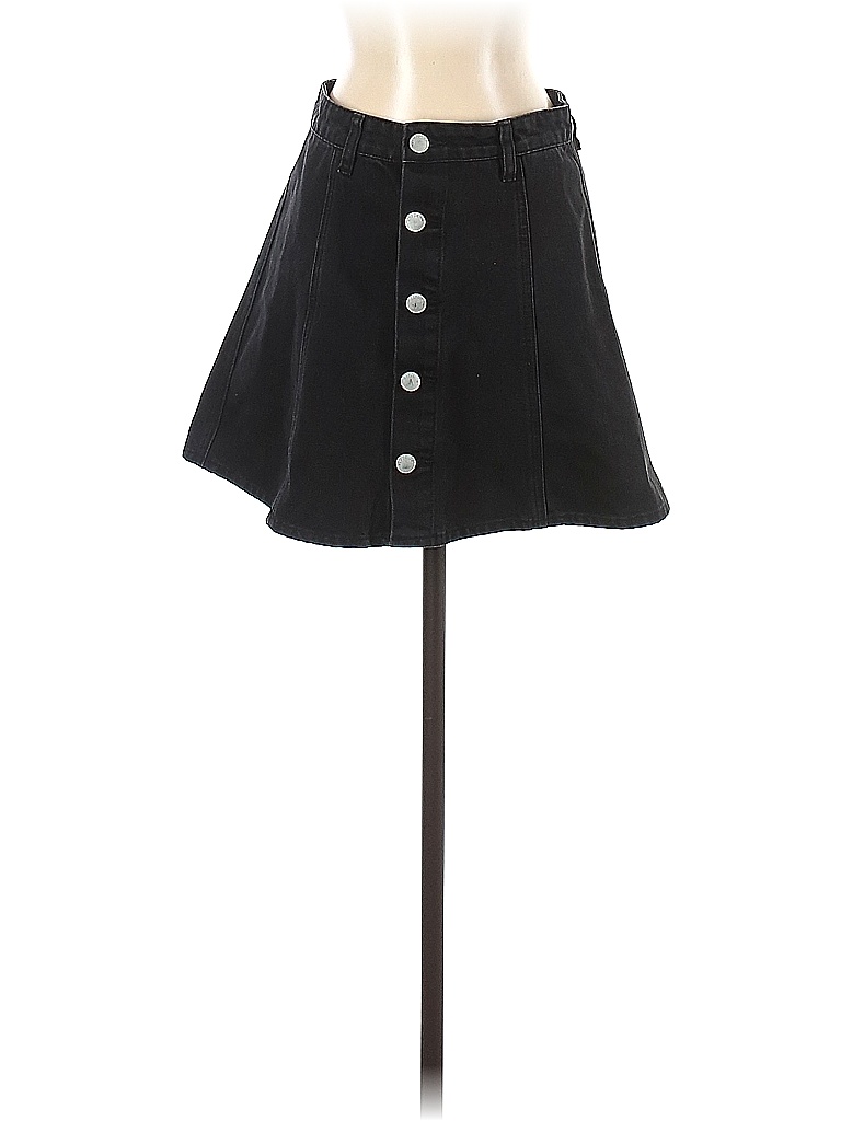 RES Denim Solid Black Denim Skirt Size 27 waist - photo 1