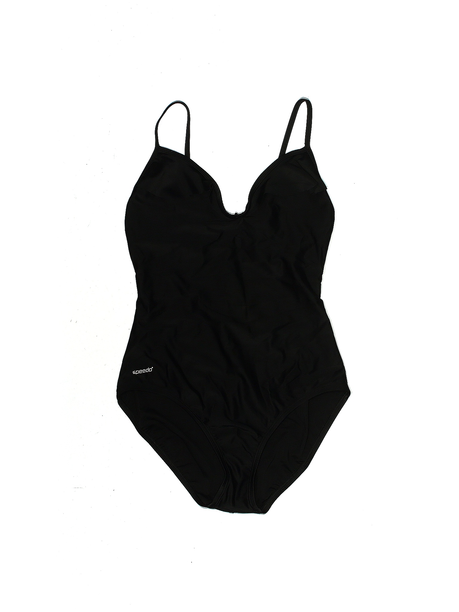 Speedo Solid Black One Piece Swimsuit Size 12 50 Off Thredup