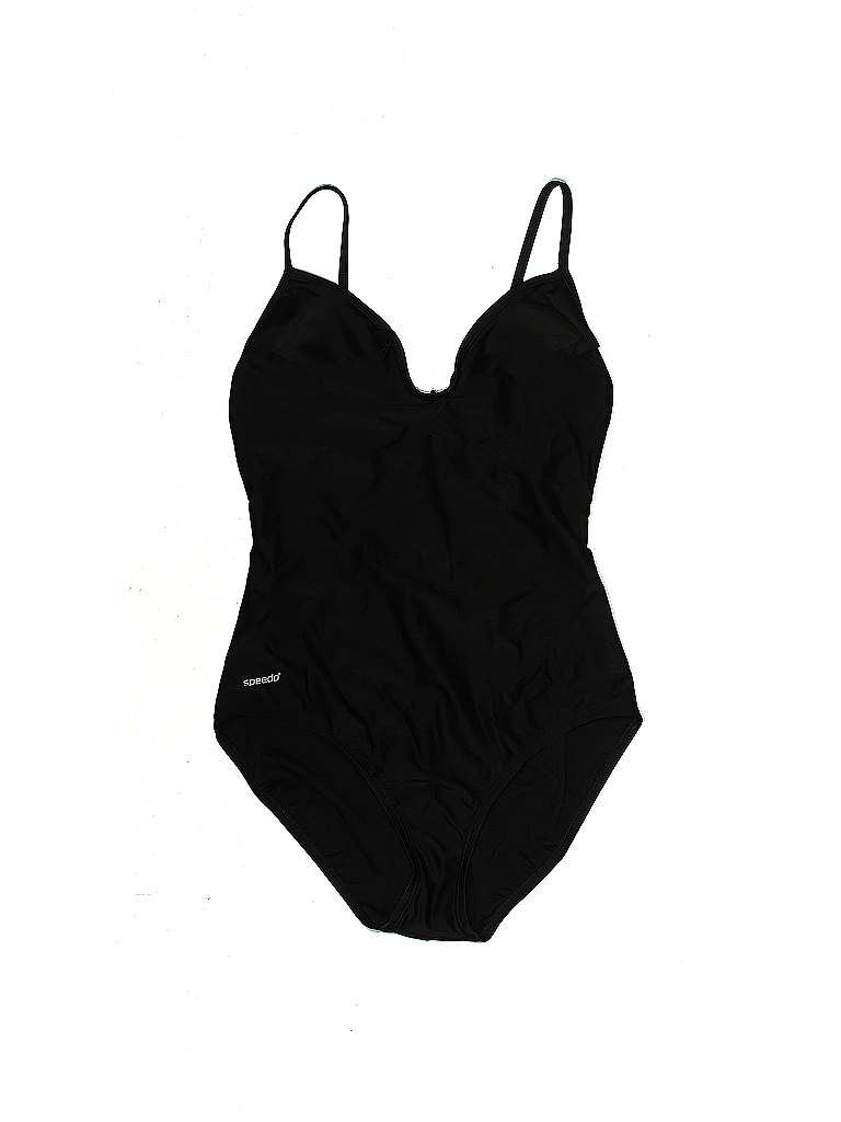 Speedo Solid Black One Piece Swimsuit Size 12 50 Off Thredup 4414