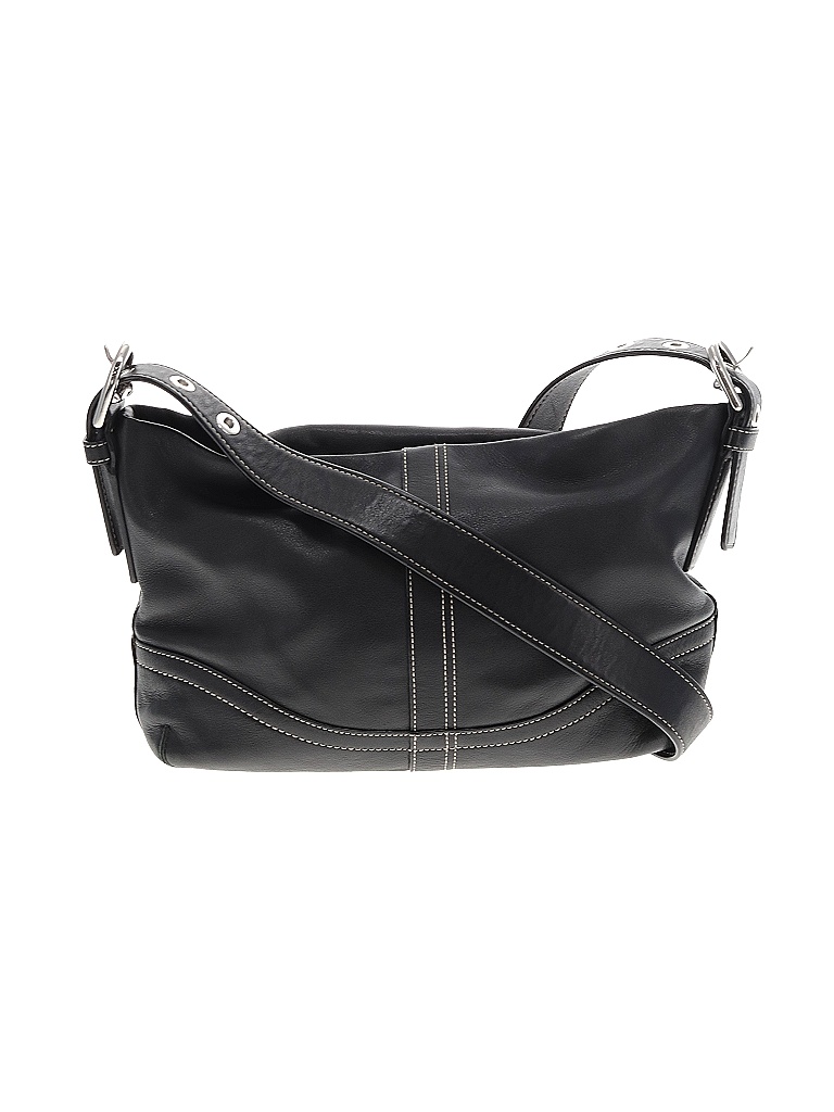 Coach Factory Solid Black Leather Crossbody Bag One Size 65 off