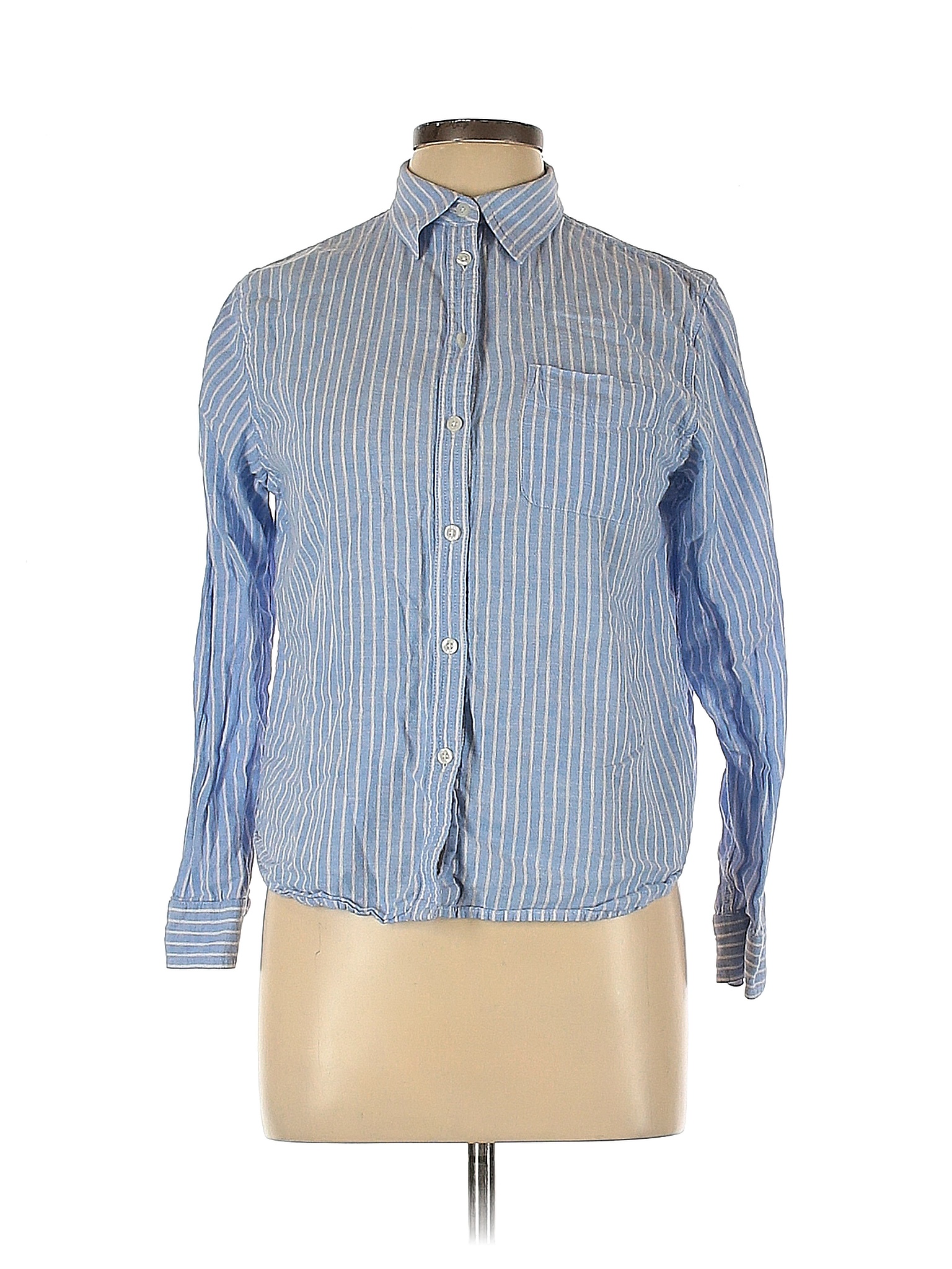 Chaps Stripes Blue Long Sleeve Button-Down Shirt Size L - 75% off | thredUP