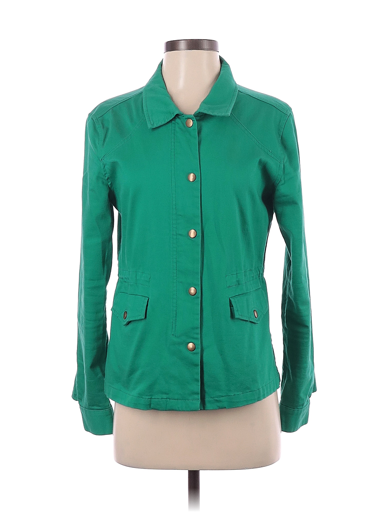 Market And Spruce 100 Cotton Solid Colored Green Jacket Size S 88