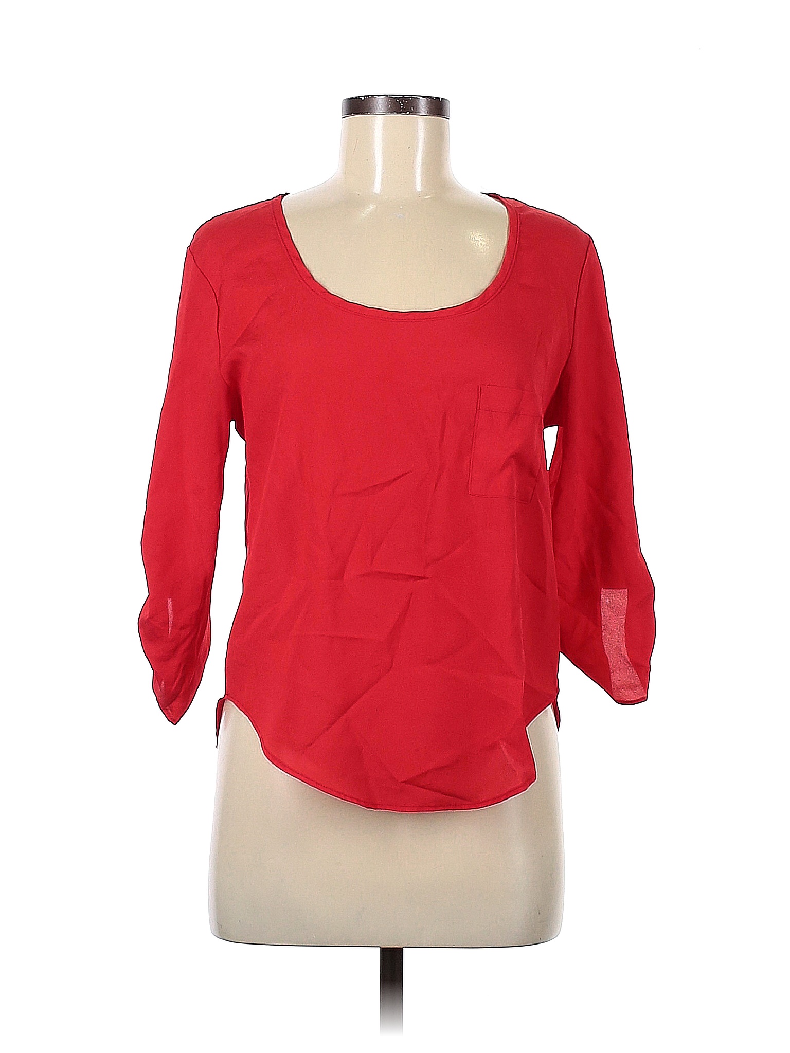 Body Central Solid Red 3 4 Sleeve Blouse Size M 64 Off Thredup