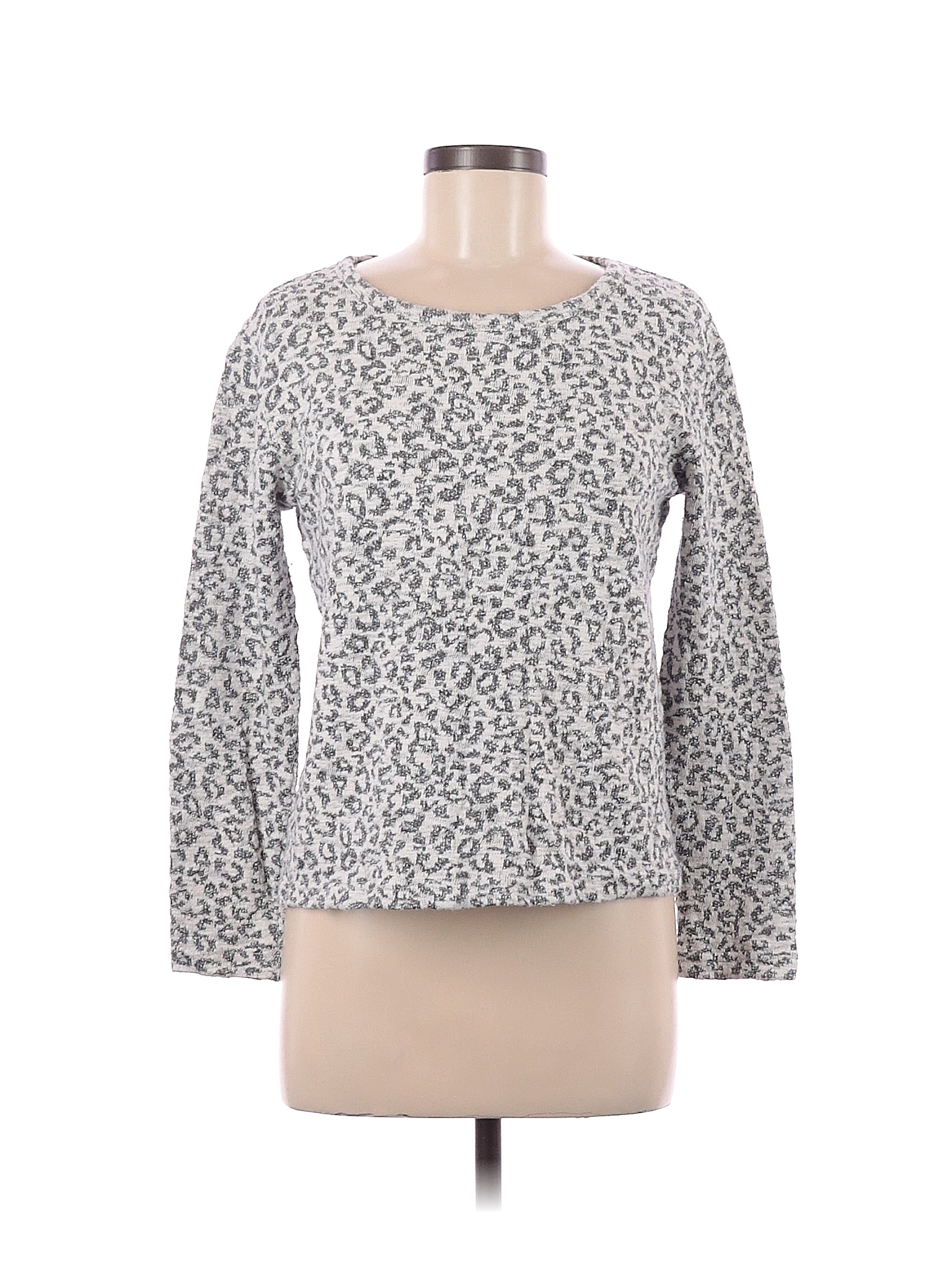 Jane and Delancey Animal Print Color Block Leopard Print Gray Pullover ...