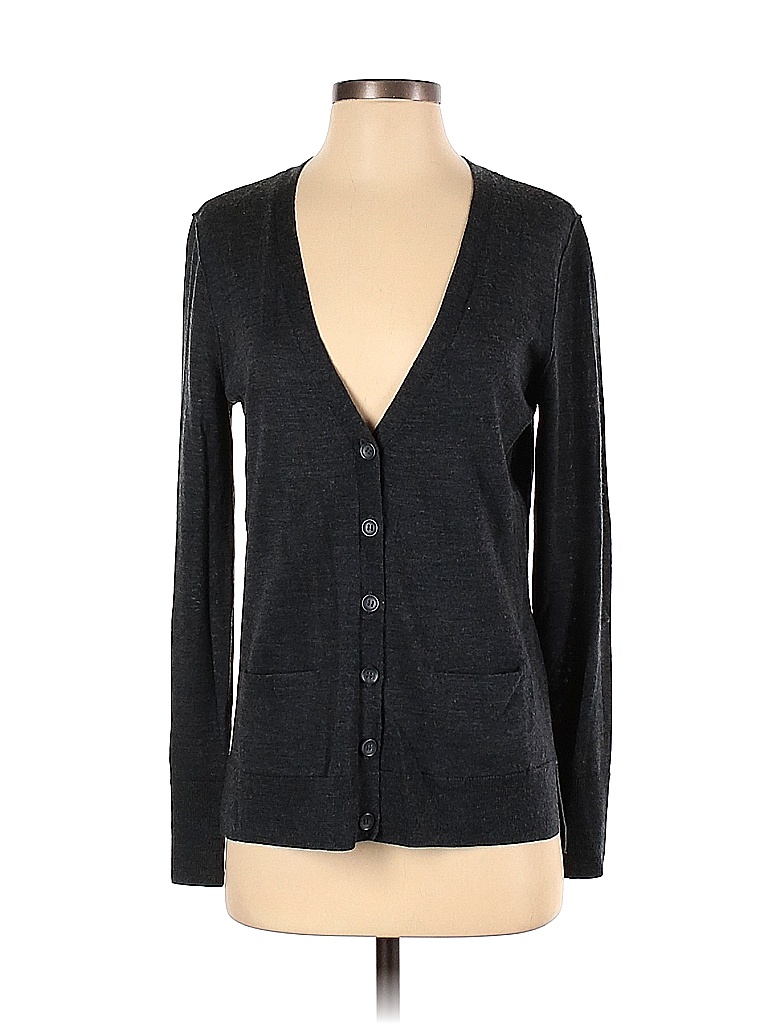 Halogen 100% Merino Wool Solid Black Gray Wool Cardigan Size S - 81% ...