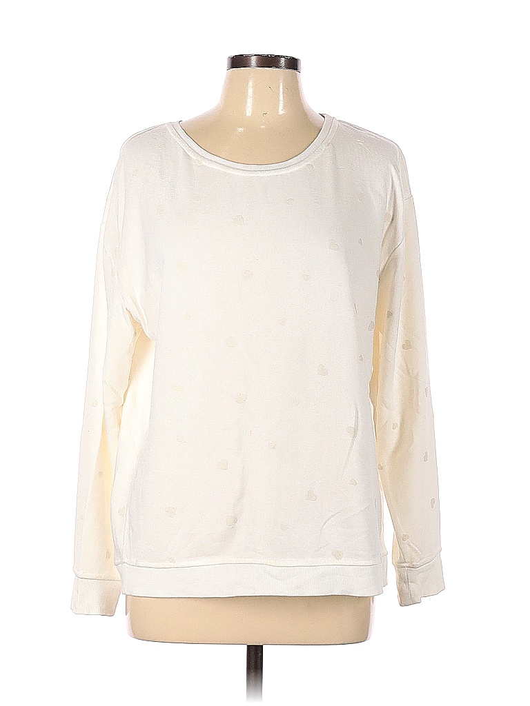 Jane and Delancey Solid Colored Ivory Sweatshirt Size L - 78% off | thredUP