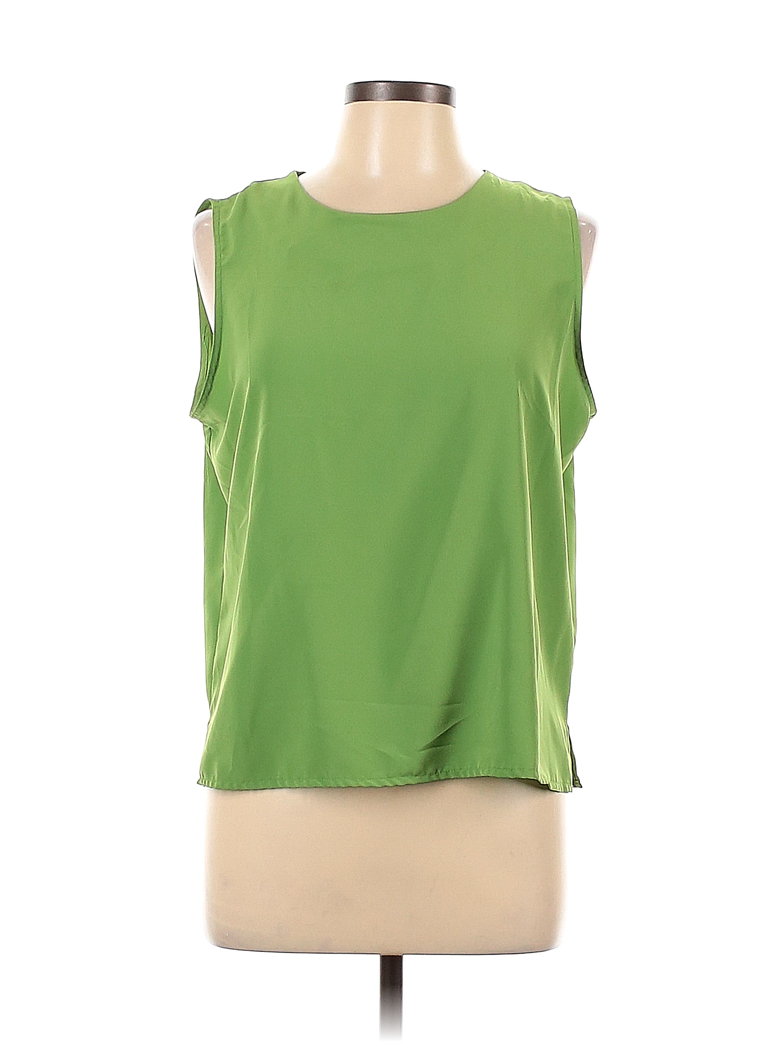 Notations 100% Polyester Solid Green Sleeveless Blouse Size L - 65% off ...