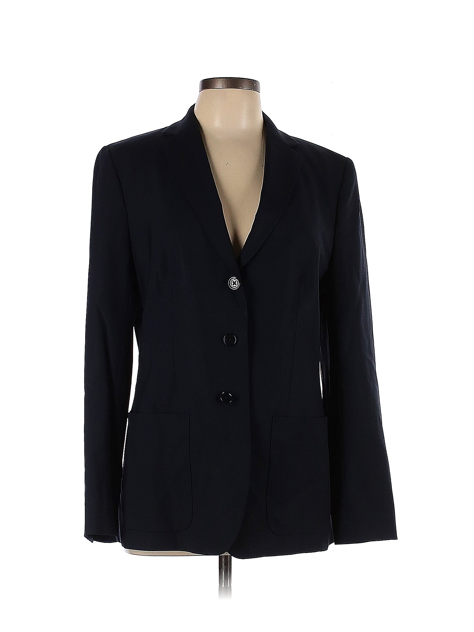 Brooks Brothers Solid Black Blue Wool Blazer Size 12 82 Off Thredup