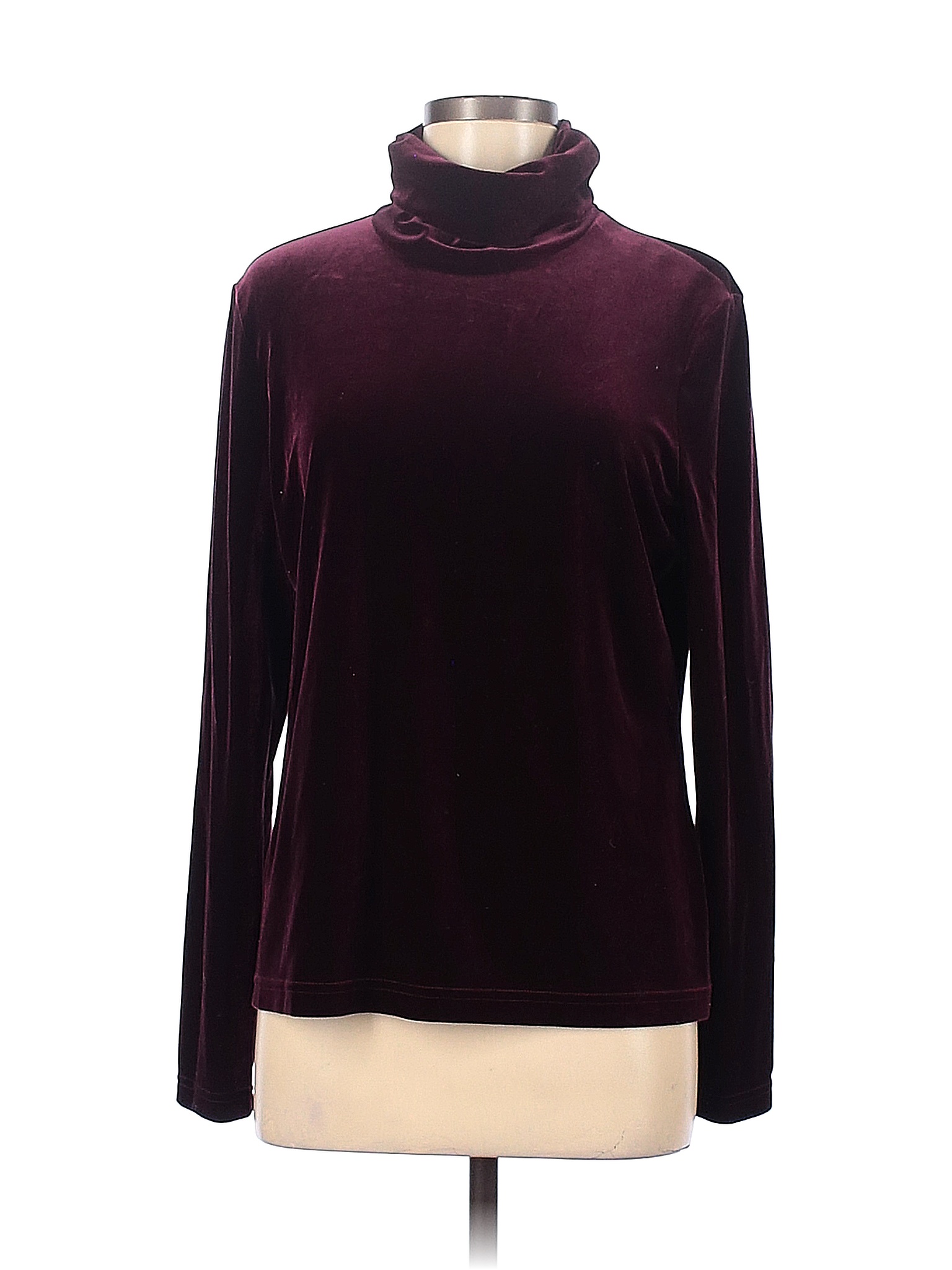 Peck And Peck Solid Purple Burgundy Long Sleeve Top Size 10 78 Off