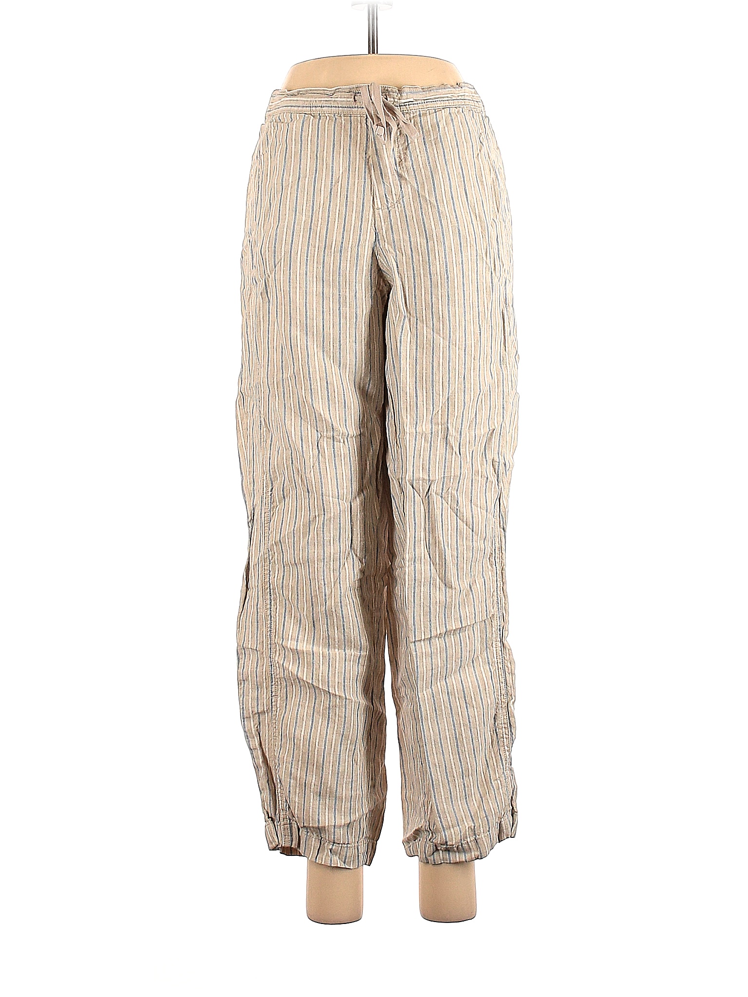 J.Jill 100 Linen Stripes Tan Linen Pants Size M 78 off thredUP