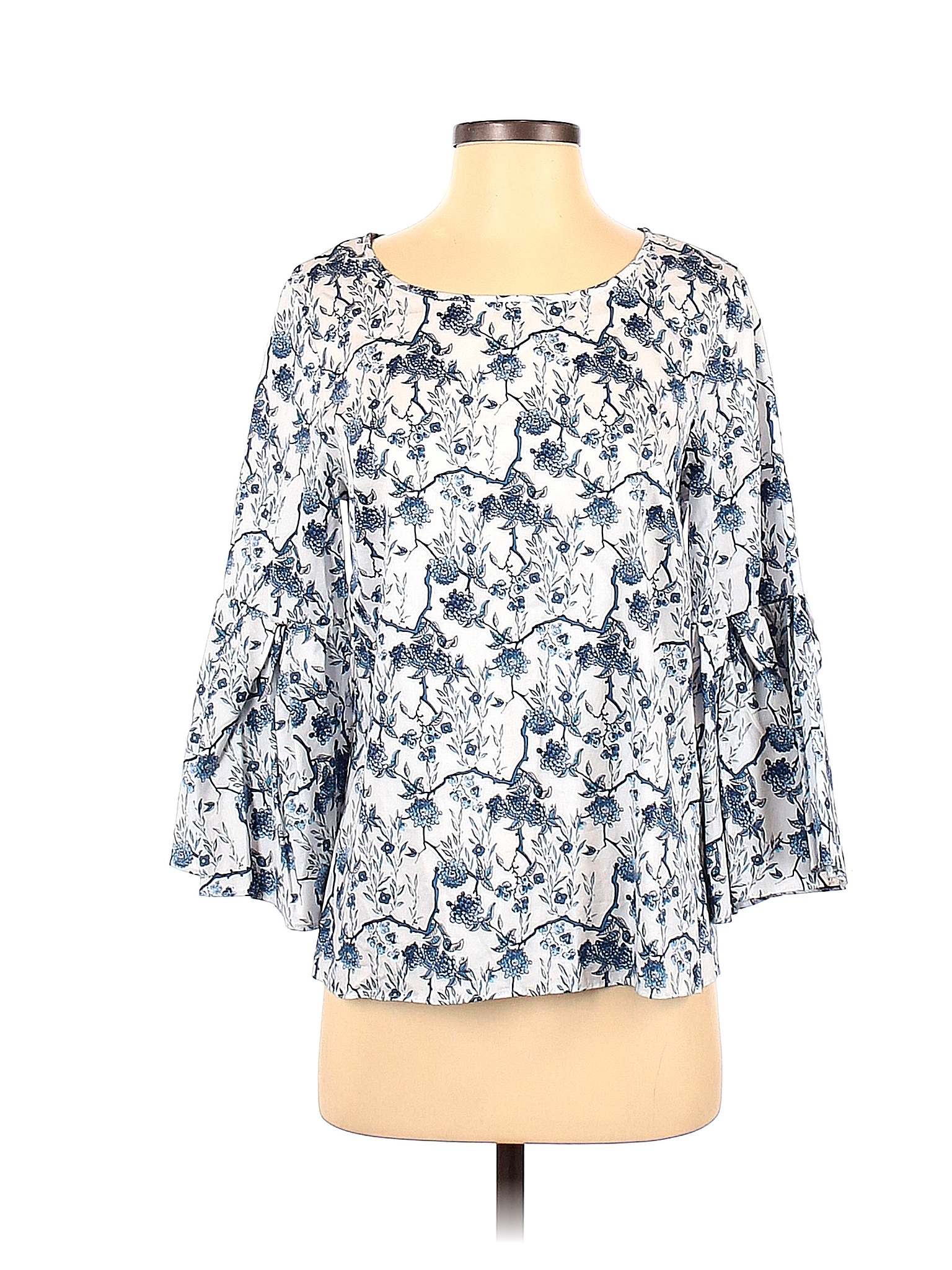 Jane and Delancey 100% Cotton Floral White Long Sleeve Top Size S - 71% ...