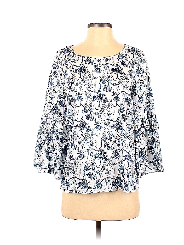 Jane and Delancey 100% Cotton Floral White Long Sleeve Top Size S - 71% ...