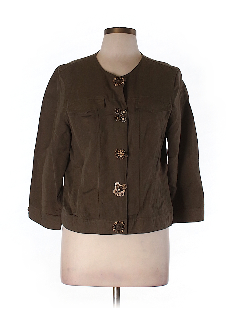 Ruby Rd. Solid Dark Green Jacket Size 12 - 76% off | thredUP