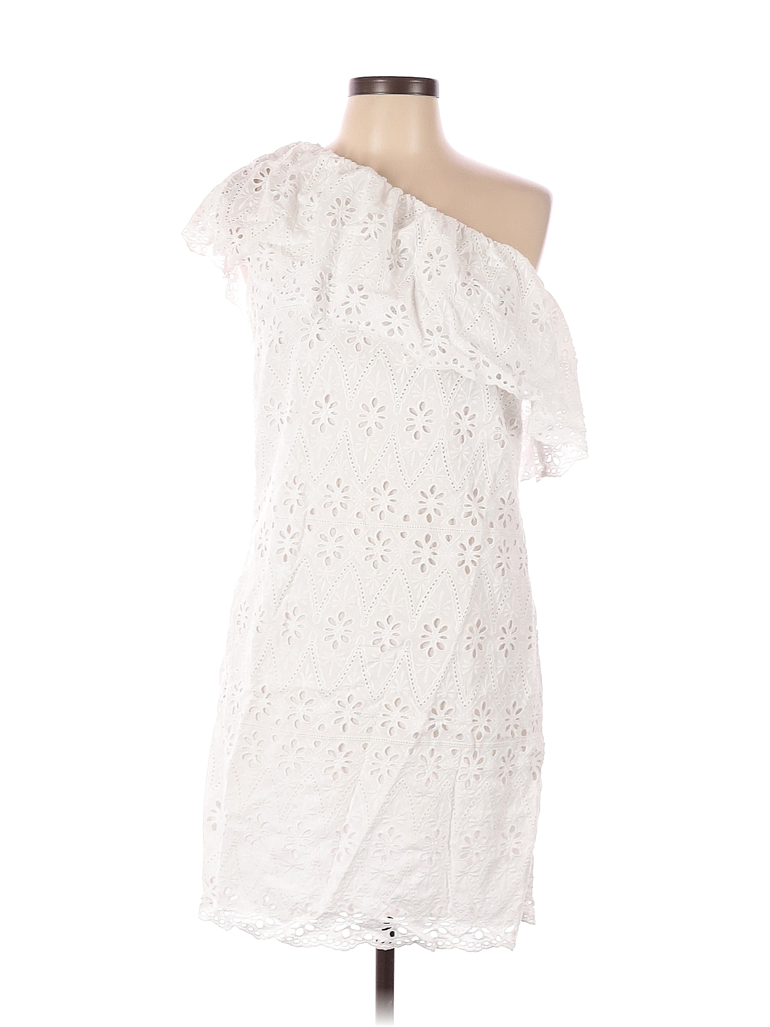 Crown And Ivy 100 Cotton Solid White Casual Dress Size 10 62 Off