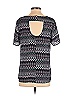 Daniel Rainn 100% Polyester Gray Blue Short Sleeve Blouse Size 5 - photo 2