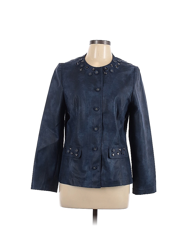 Alfred Dunner 100% Polyester Solid Blue Jacket Size 10 - 62% off | thredUP