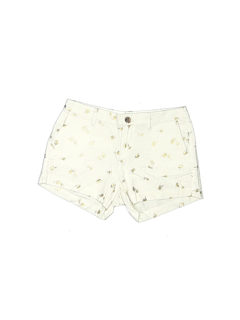 Gap Jacquard Floral Motif Floral Hearts Stars Brocade Ivory White Shorts Size 2 - photo 1