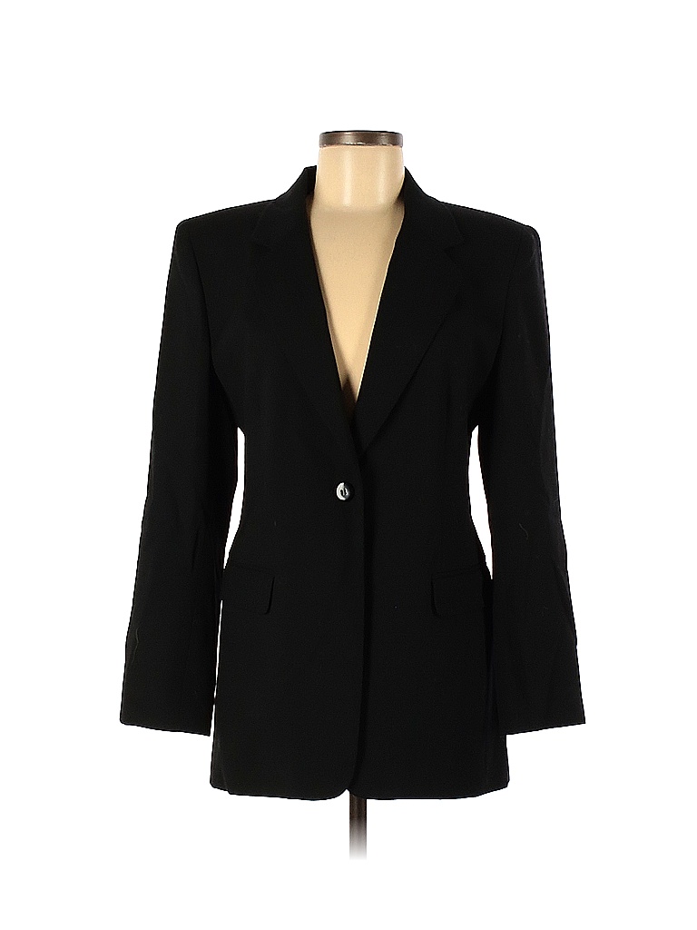 Evan Picone 100% Wool Solid Black Wool Blazer Size 6 - 81% off | thredUP