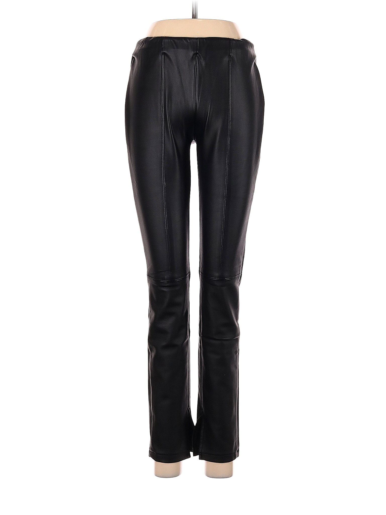 Who What Wear 100 Polyurethane Solid Black Faux Leather Pants Size XS