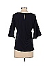 Ann Taylor 100% Polyester Black Blue Short Sleeve Blouse Size XS - photo 2