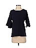Ann Taylor 100% Polyester Black Blue Short Sleeve Blouse Size XS - photo 1
