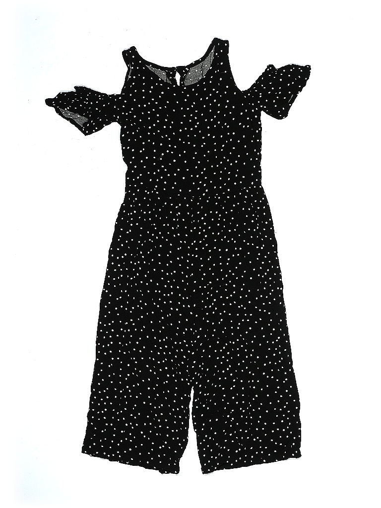 Crazy 8 100 Rayon Polka Dots Black Jumpsuit Size 8 69 Off Thredup