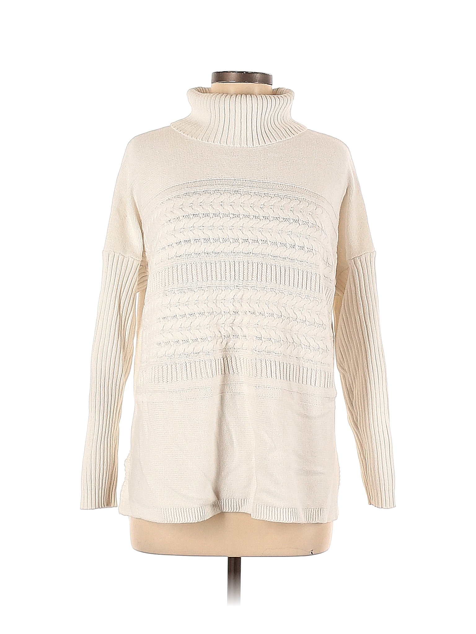 Liz Claiborne Solid Ivory White Turtleneck Sweater Size L - 68% off ...