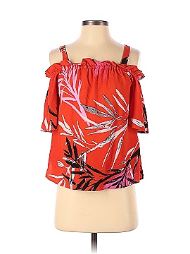 N Natori Red Leaf Print Top (view 1)