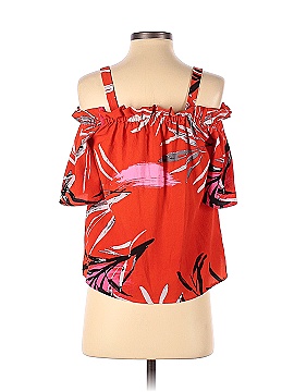 N Natori Red Leaf Print Top (view 2)