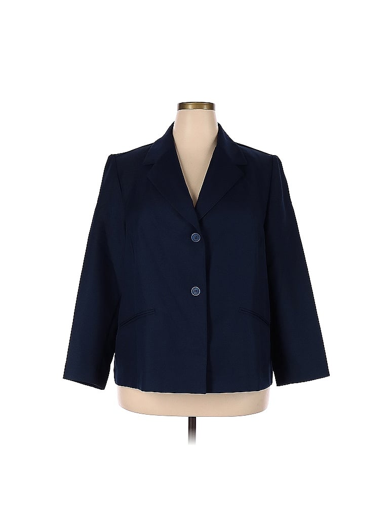 Alfred Dunner 100% Polyester Solid Blue Blazer Size 18 (Plus) - 57% off ...