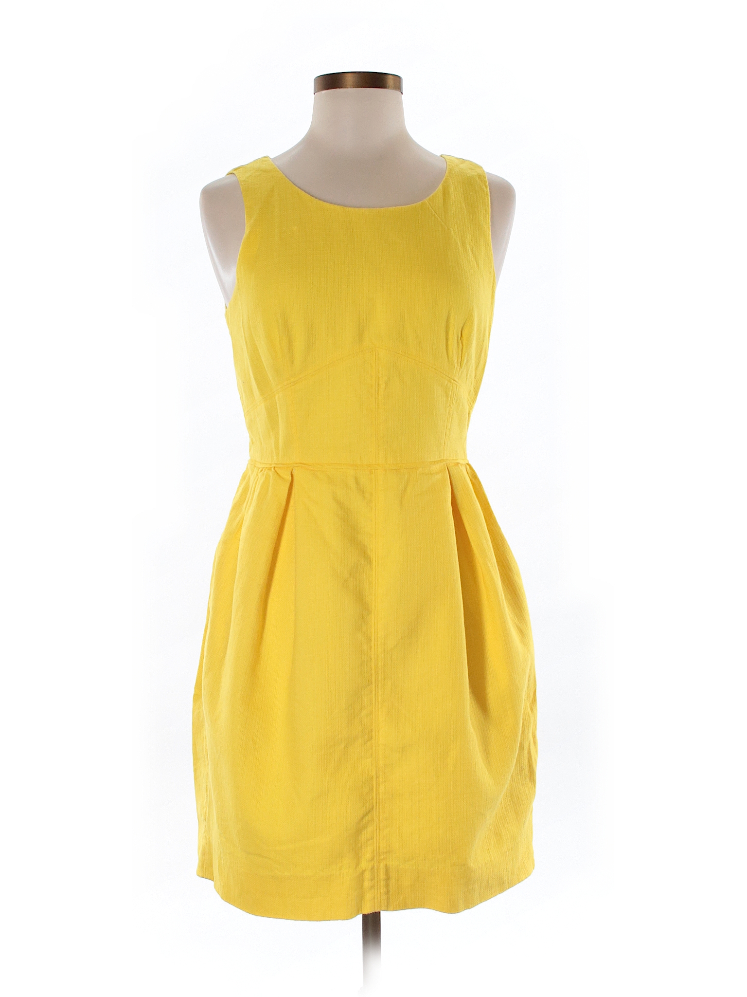 J.Crew Factory Store 100% Cotton Solid Yellow Casual Dress Size 6 - 81% ...