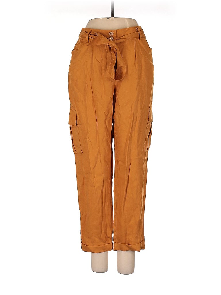Chico's 100% Tencel Solid Yellow Orange Cargo Pants Size Sm (0) - 75% ...