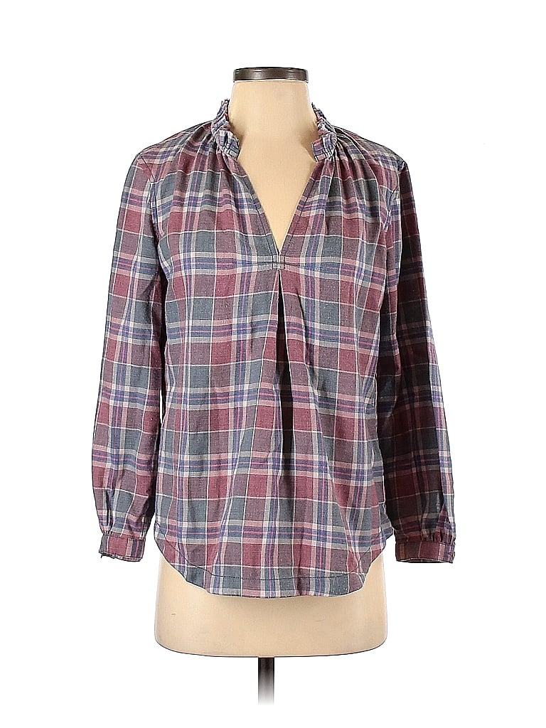 Pre-owned Rivet & Thread Long Sleeve Blouse In Purple