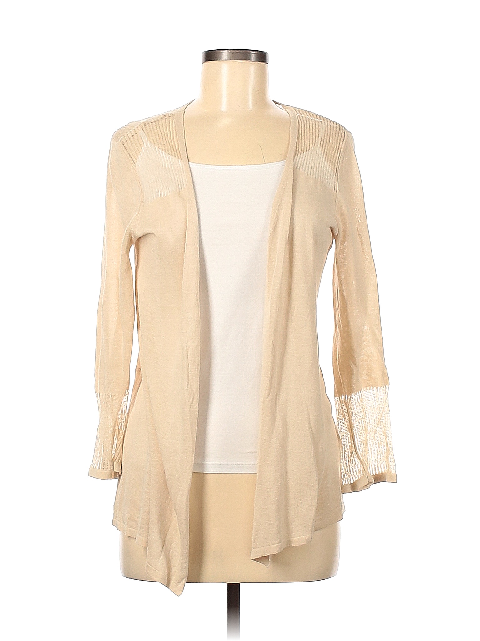 Roz & Ali Solid Tan Cardigan Size M - 77% off | thredUP