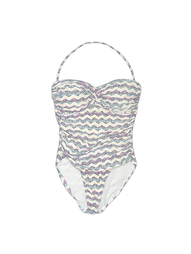 La Blanca Chevronherringbone White One Piece Swimsuit Size 12 63 off thredUP