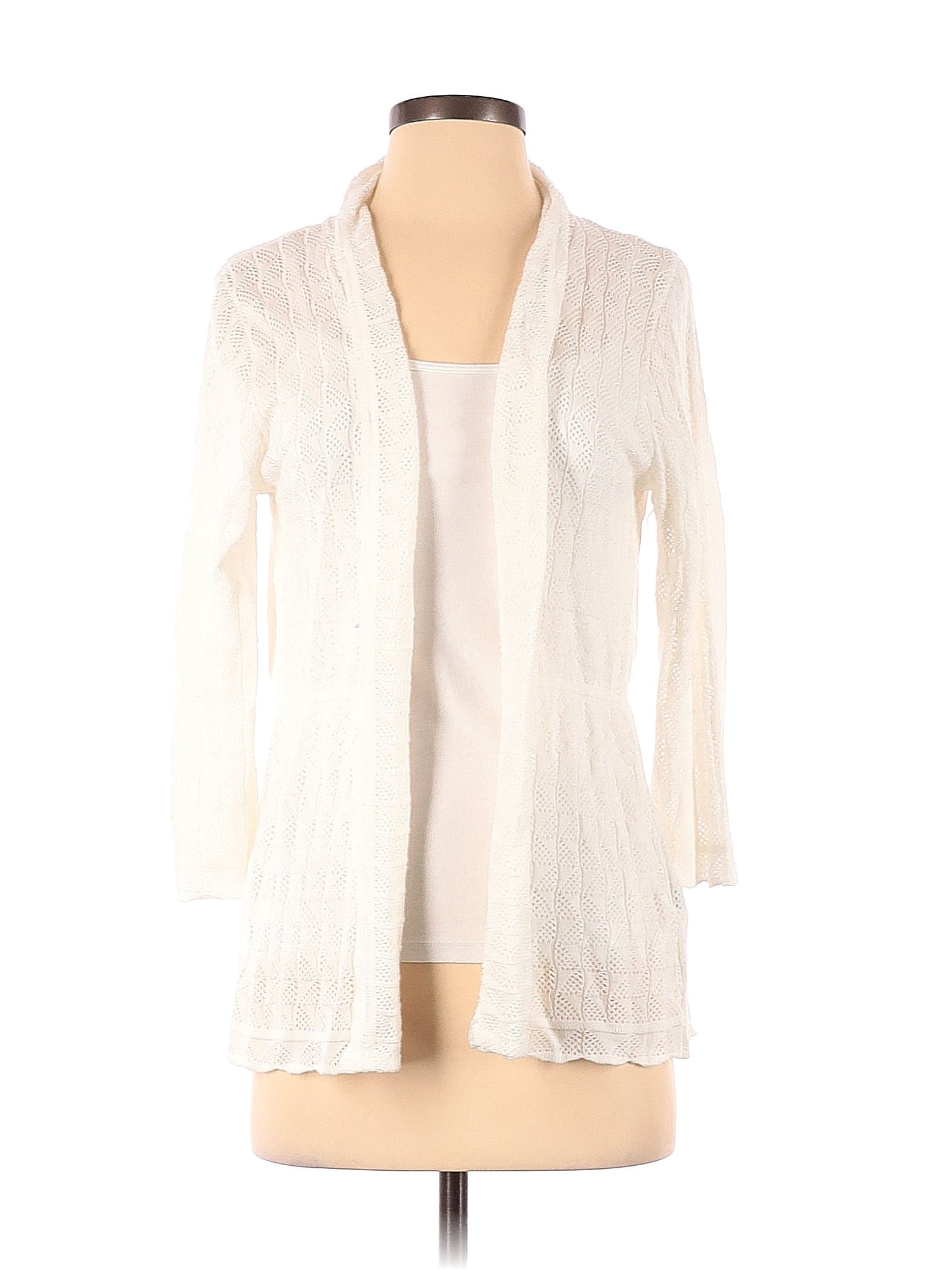 Notations 100% Acrylic Solid Ivory White Cardigan Size S - 62% off ...