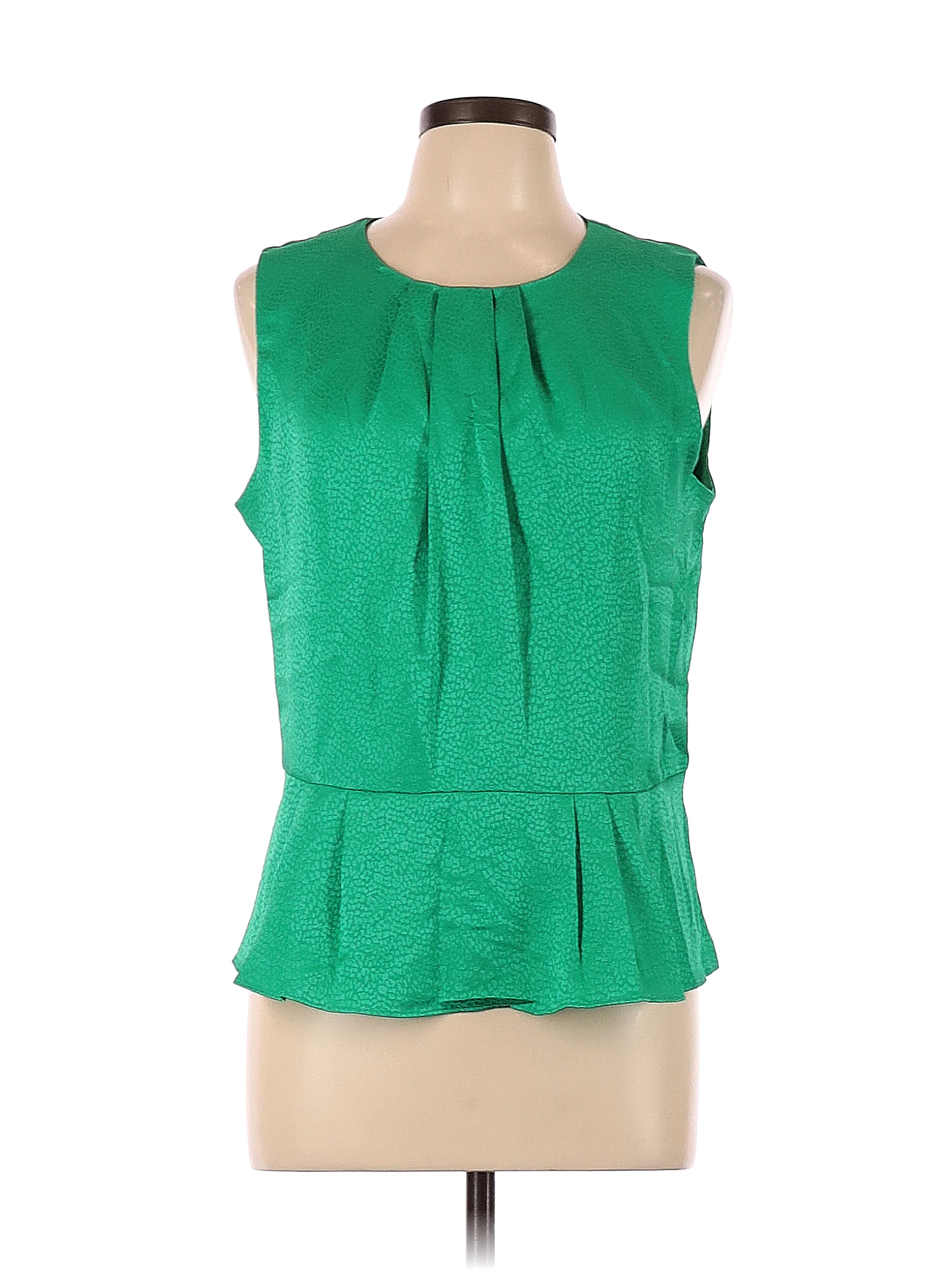 Liz Claiborne 100 Polyester Solid Green Sleeveless Blouse Size L 70 Off Thredup 1671