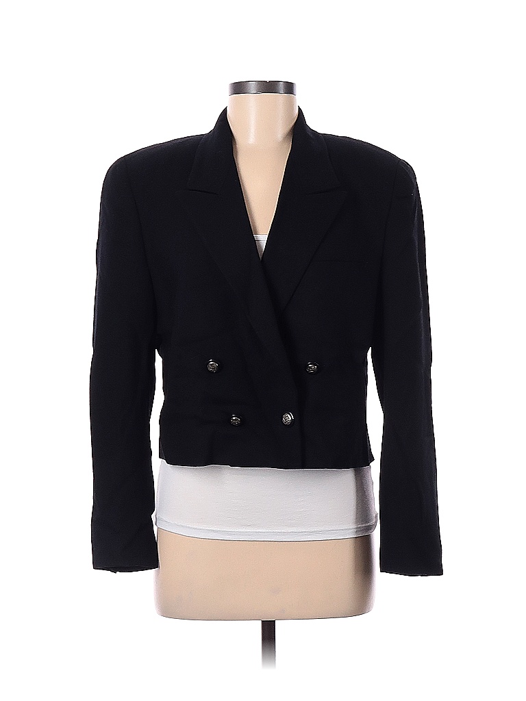 Liz Claiborne 100% Wool Solid Black Wool Blazer Size 8 - 83% off | thredUP