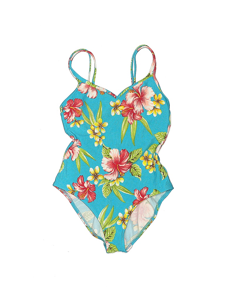 Liz Claiborne Floral Blue One Piece Swimsuit Size 12 58 Off Thredup 8974