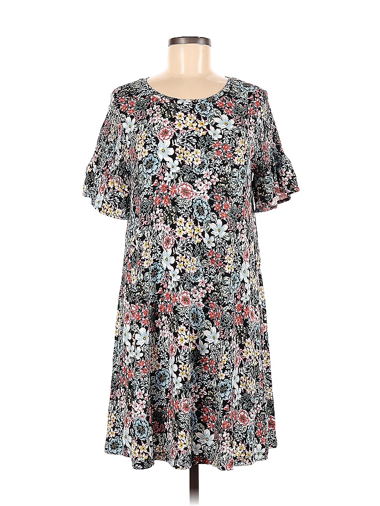 Ann Taylor LOFT Floral Multi Color Blue Casual Dress Size M 80 off